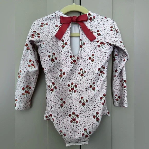 Minnow Rashguard One Piece in Raspberry Red - Picture 2 of 3